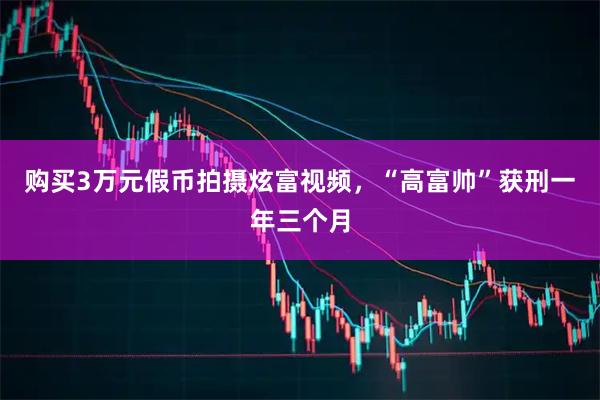 购买3万元假币拍摄炫富视频，“高富帅”获刑一年三个月
